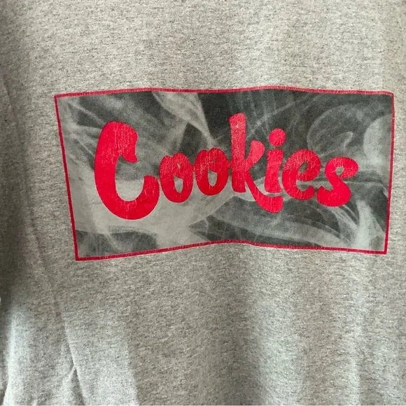 Vintage 90s Cookies Tee Graphic Logo Short Sleeve Crewneck Cotton T-Shirt Gray L - Picture 2 of 12
